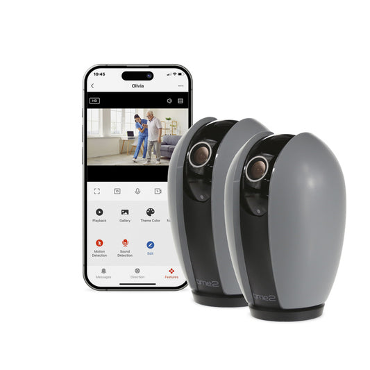 Olivia Indoor Rotating Elderly Monitoring Camera (2 Pack)